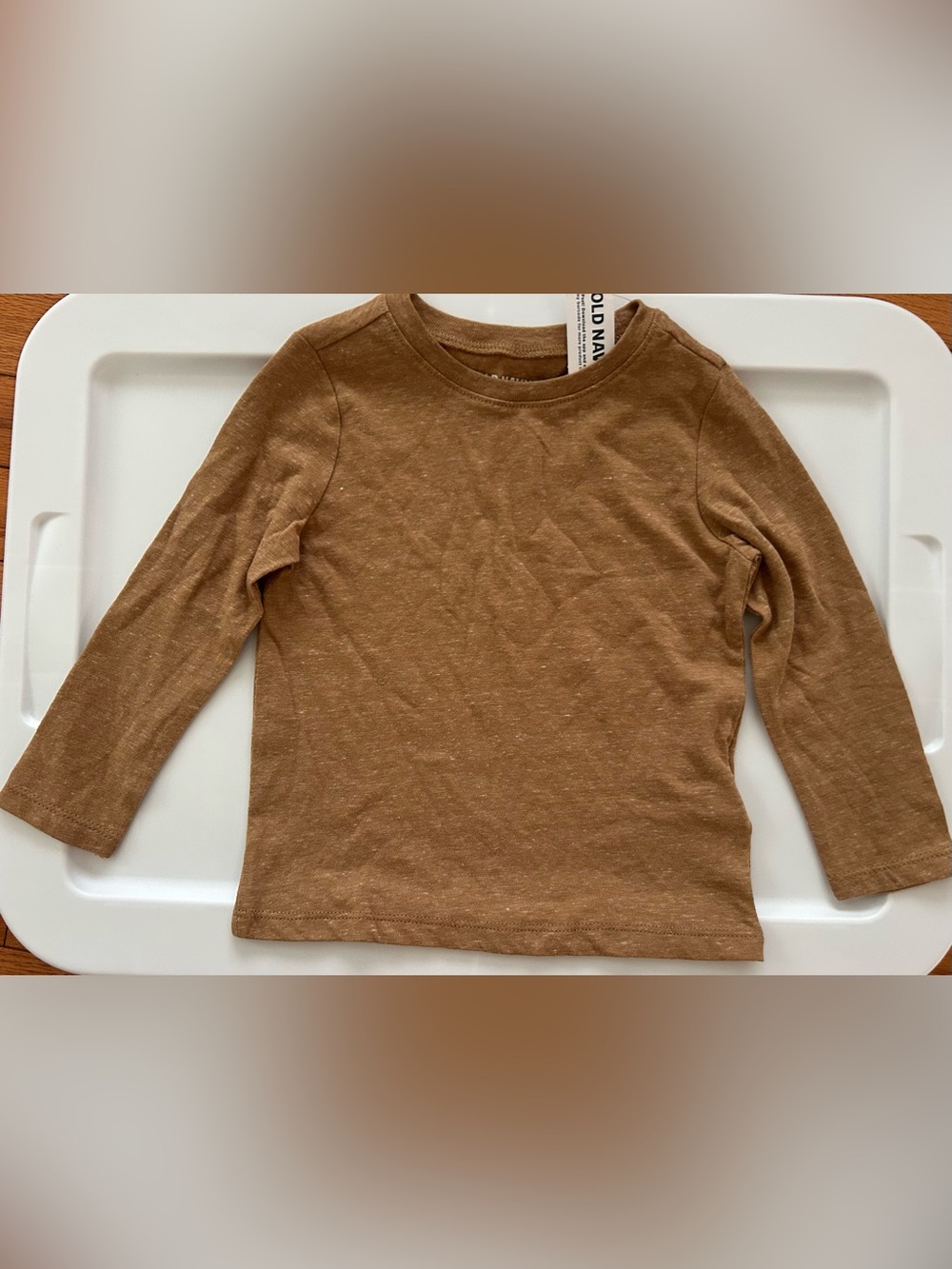 Old Navy Basic Longsleeve Shirt Tan Brown Toddler Boy 3T NWt